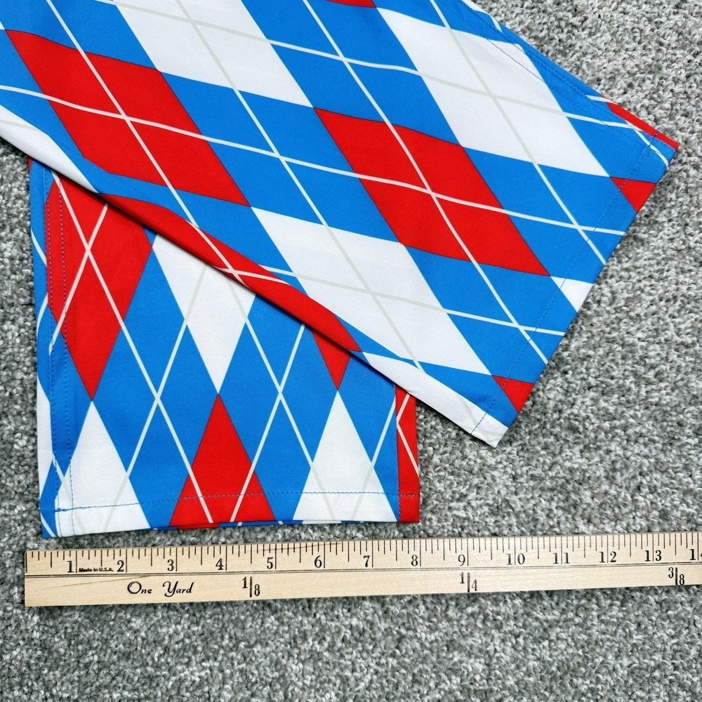 Tipsy Elves Men's American Argyle Golf Pants Red White Blue Patriotic Size L NWT - Picture 6 of 14